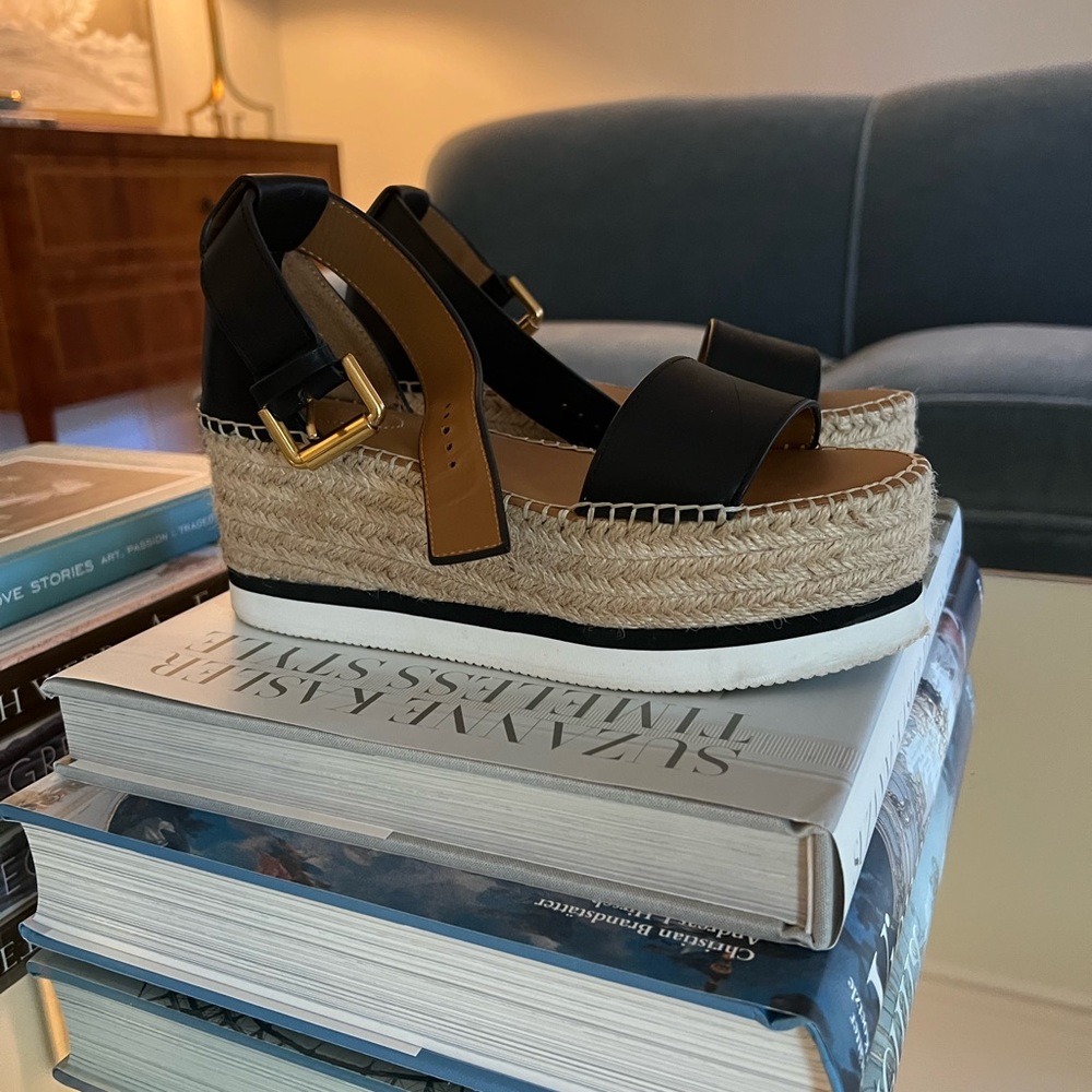 See by Chloe Glyn Ankle Strap Platform Wedge